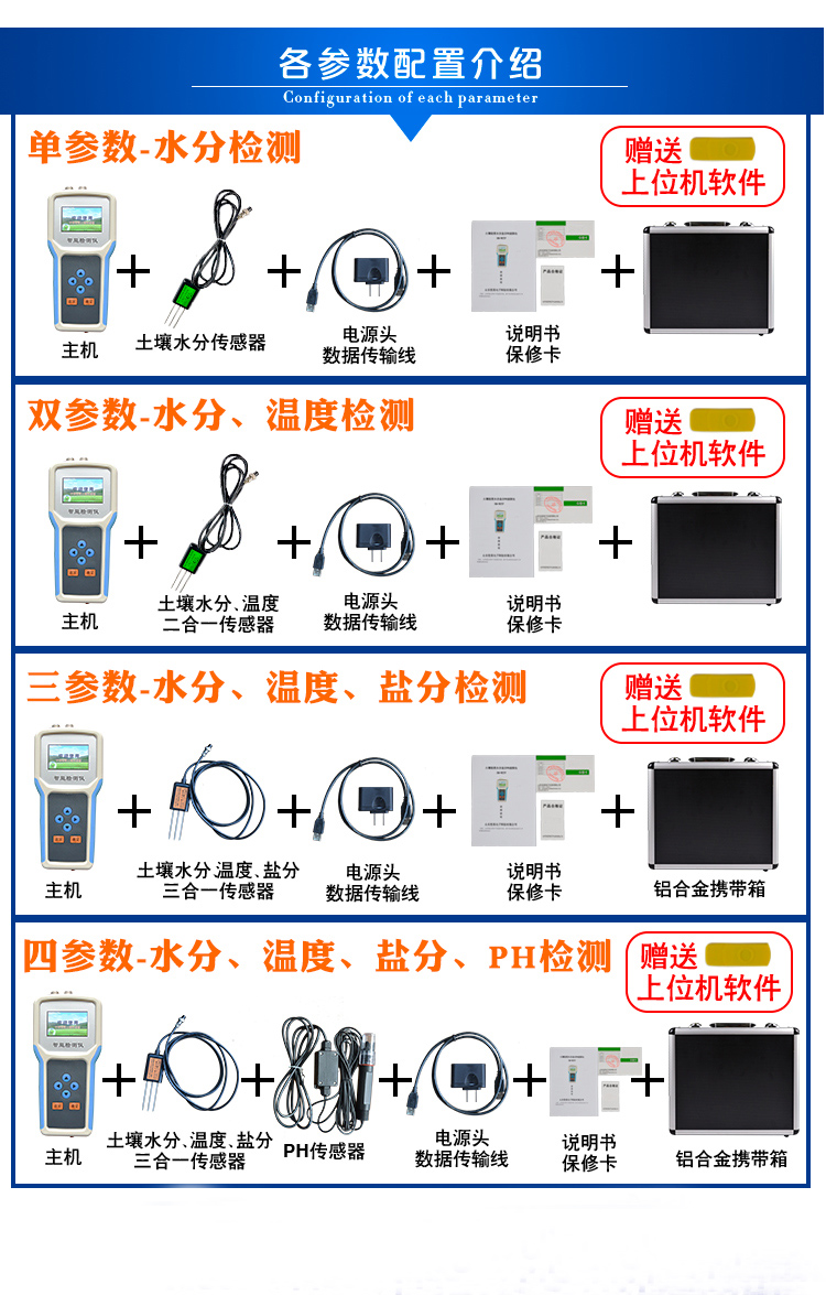 土壤水分温度测定仪配置