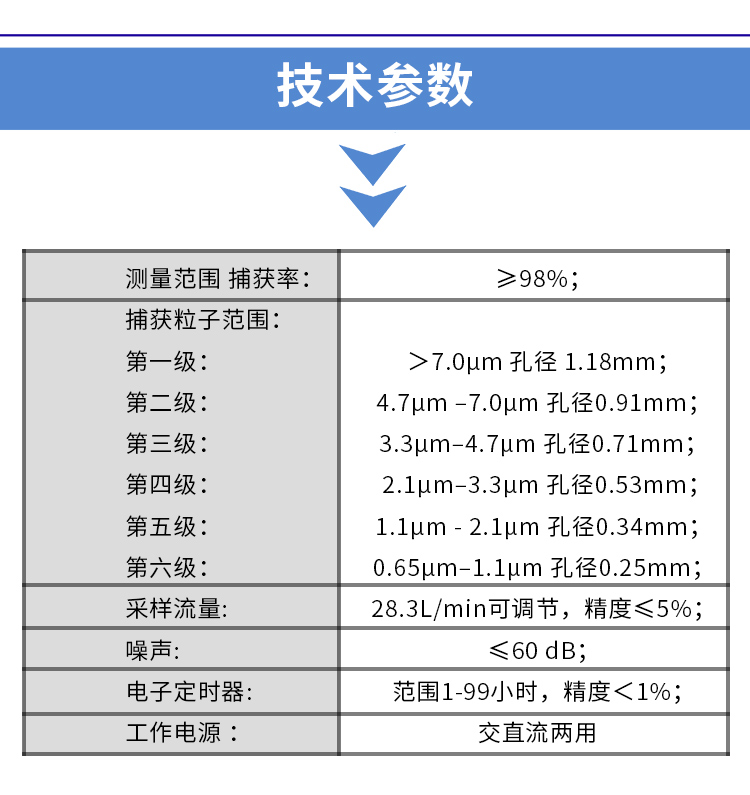 空气微生物采样器技术参数